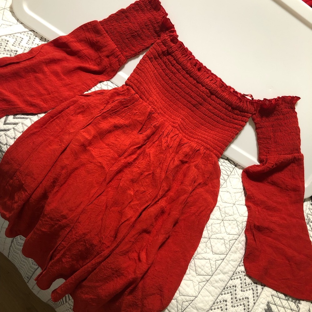 Red off the shoulder Dress
